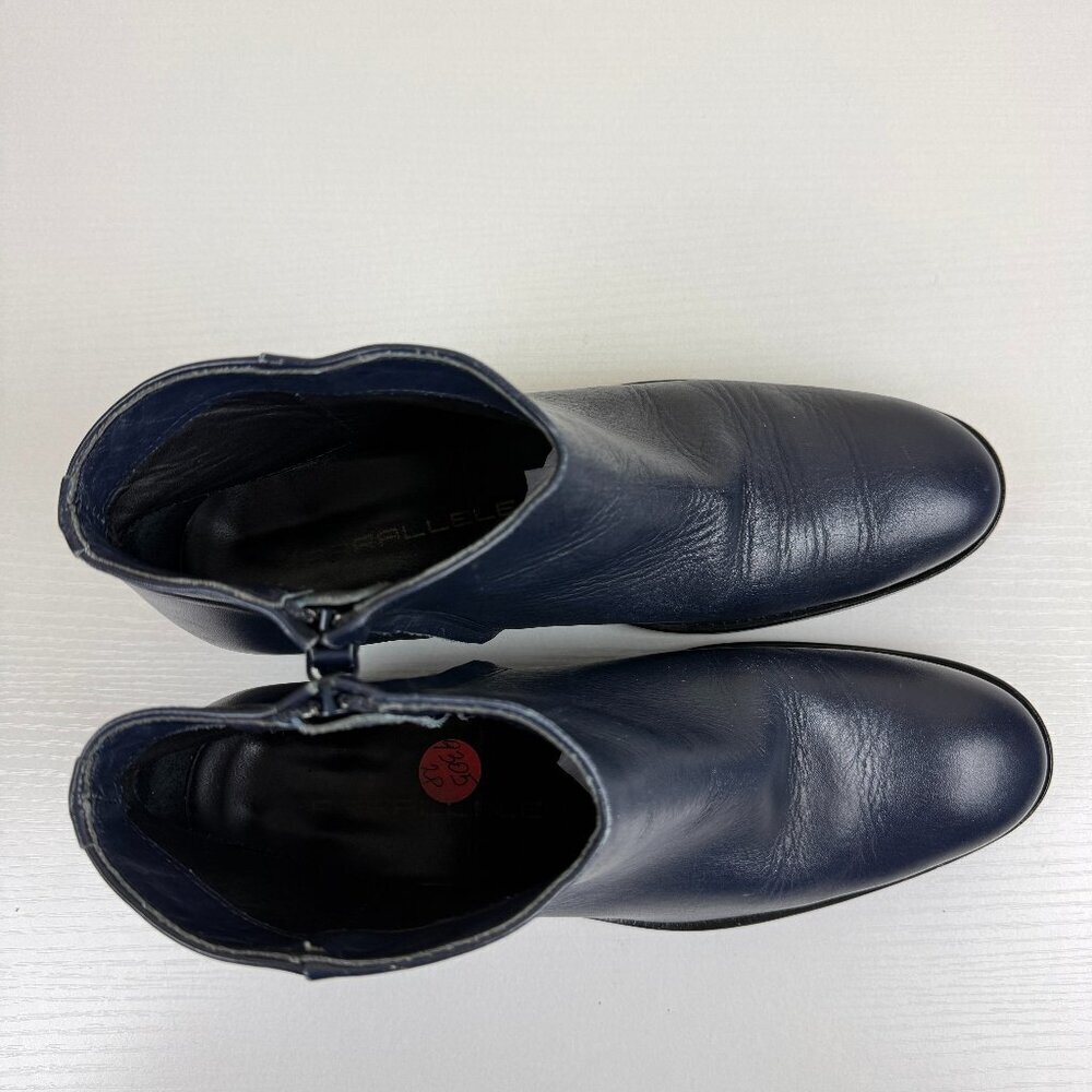 EUC Parallele Paris Navy Blue Leather Ankle Boots - Picture 5 of 12